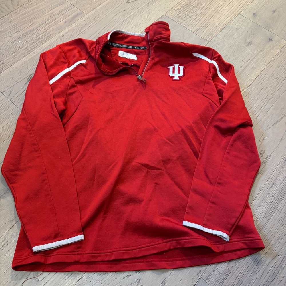 Adidas Indiana University Hoosiers Red Quarter Zip Pullover Mens XL